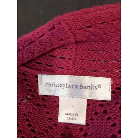 Set purple pointelle open cardigan Sleeveless Cowl set size Medium 3/4 sleeve - Picture 7 of 10